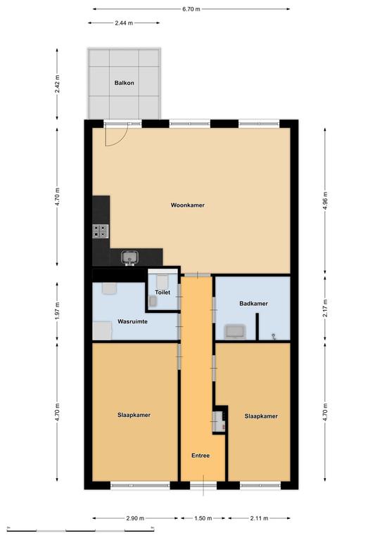 Gemeubileerd 3-kamerappartement met balkon - Afbeelding 28