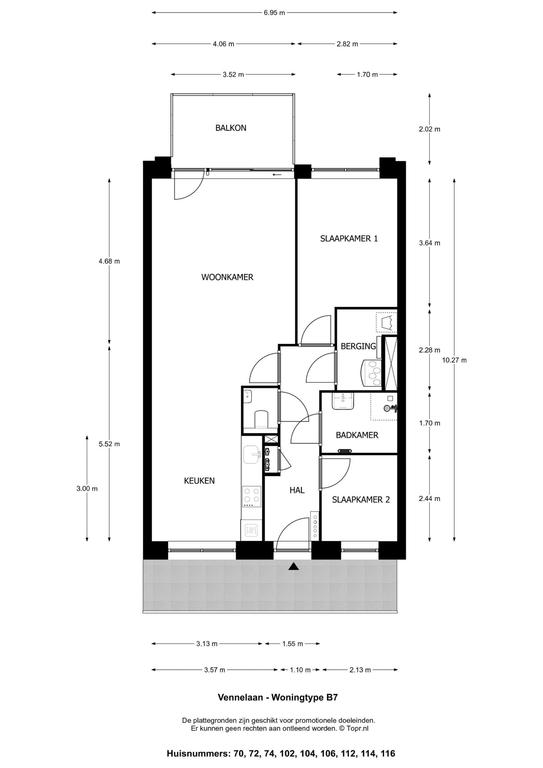 Licht 3-kamerappartement met balkon - Afbeelding 20