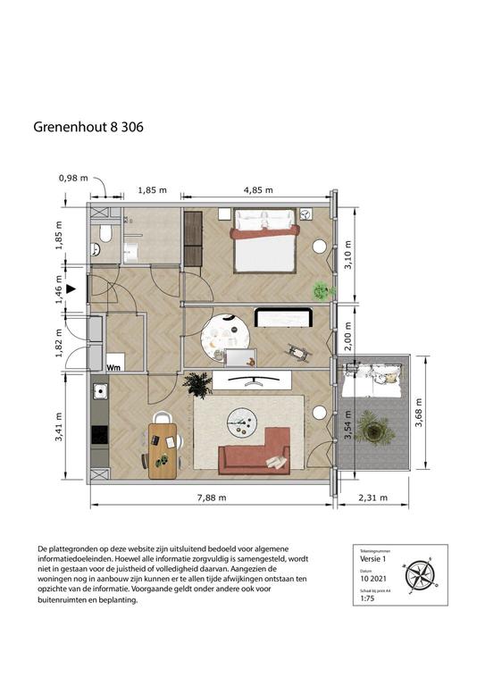 70 m² appartement met balkon in Woensel-West - Afbeelding 14