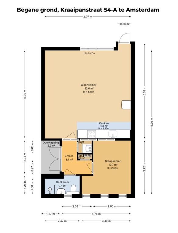 Licht 2-kamerappartement met grote tuin - Afbeelding 17