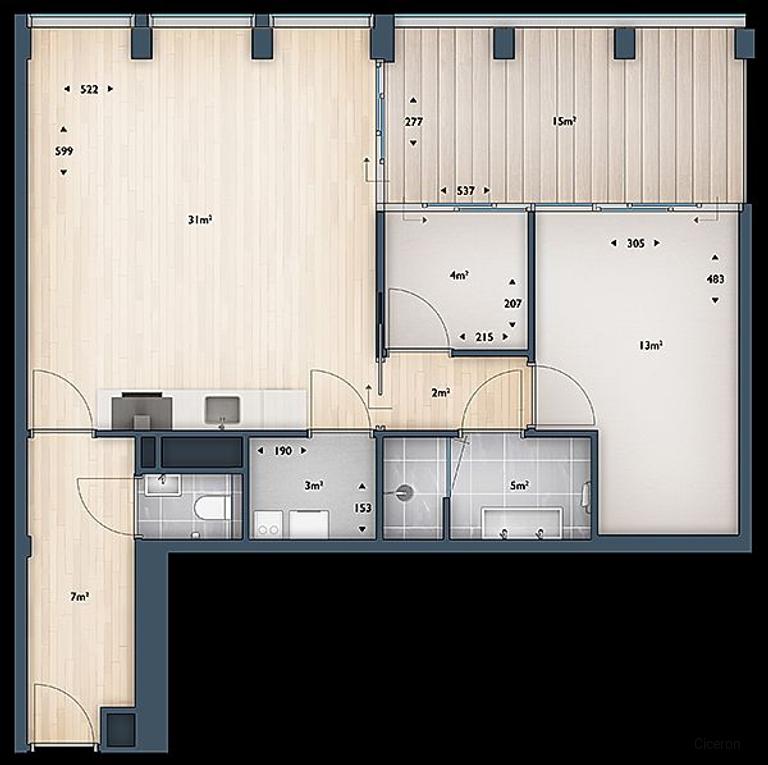 71 m² appartement met balkon in Benoordenhout - Afbeelding 7