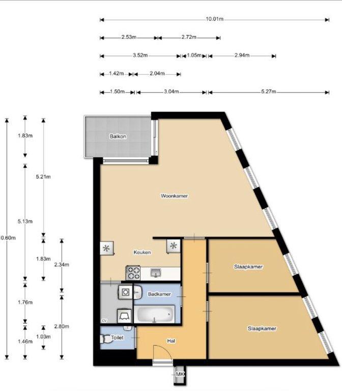 Licht 3-kamerappartement met balkon in Hilversum - Afbeelding 12