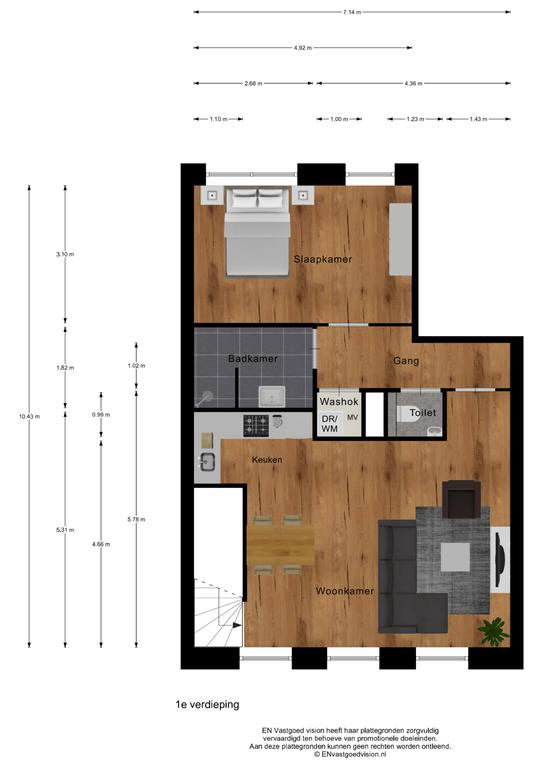 Two-bedroom maisonette with balcony in Almere Poort - Image 27