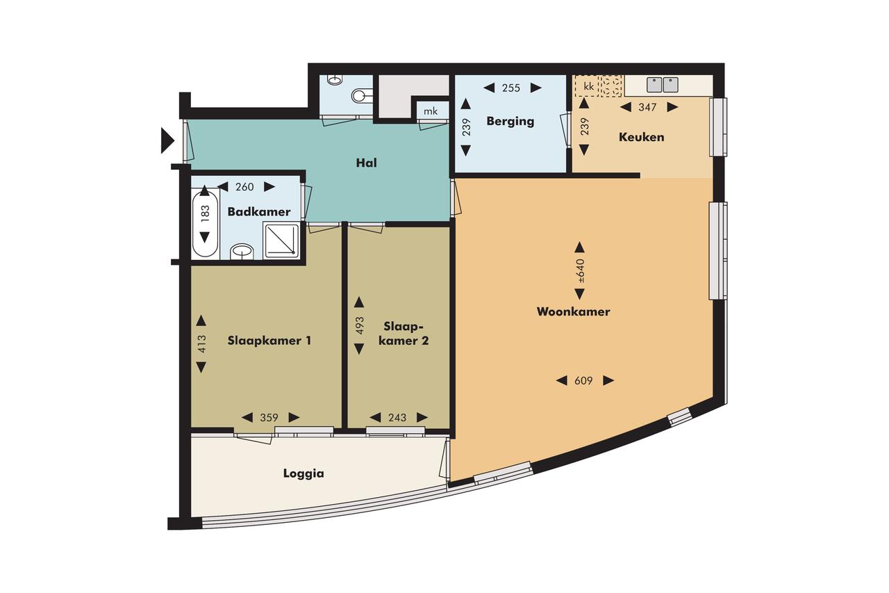 Gelijkvloers 3-kamerappartement met loggia - Afbeelding 5