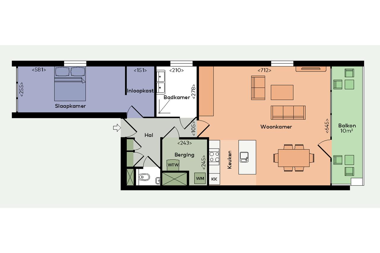 84 m² appartement met balkon in Nieuwe Werk - Afbeelding 5