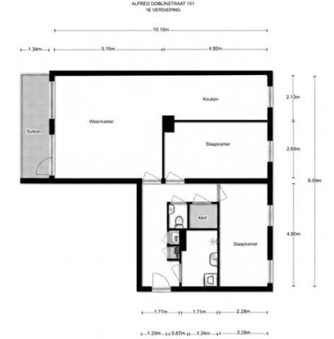 Licht 3-kamer appartement in Bijlmer-Centrum - Afbeelding 28