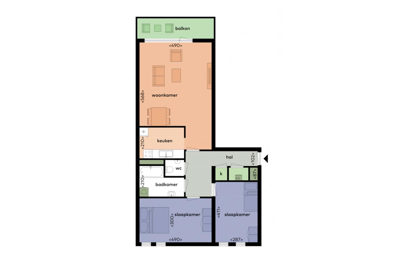 3-kamerappartement met balkon in Binnenstad-West - Afbeelding 14