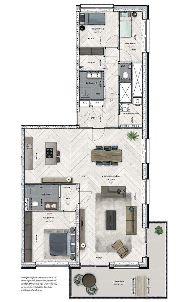 137 m² met 3 slaapkamers in Paleiskwartier - Afbeelding 18