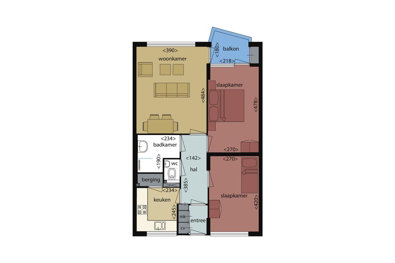 2-slaapkamerappartement met zonnig balkon - Afbeelding 15