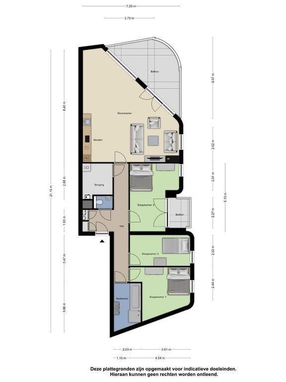 116 m² appartement met 3 slaapkamers - Afbeelding 10