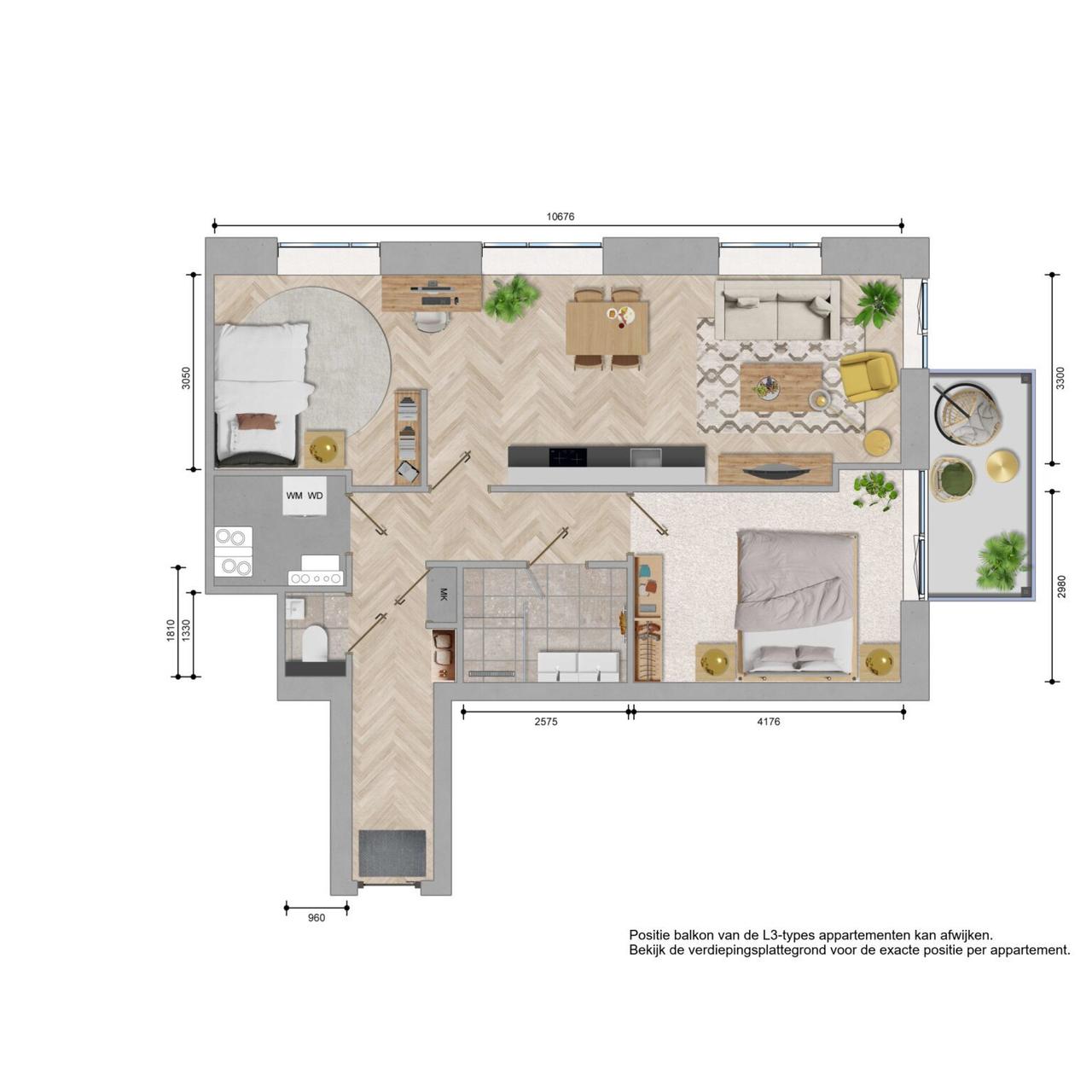 70 m² appartement met balkon in Sloterdijk - Afbeelding 38