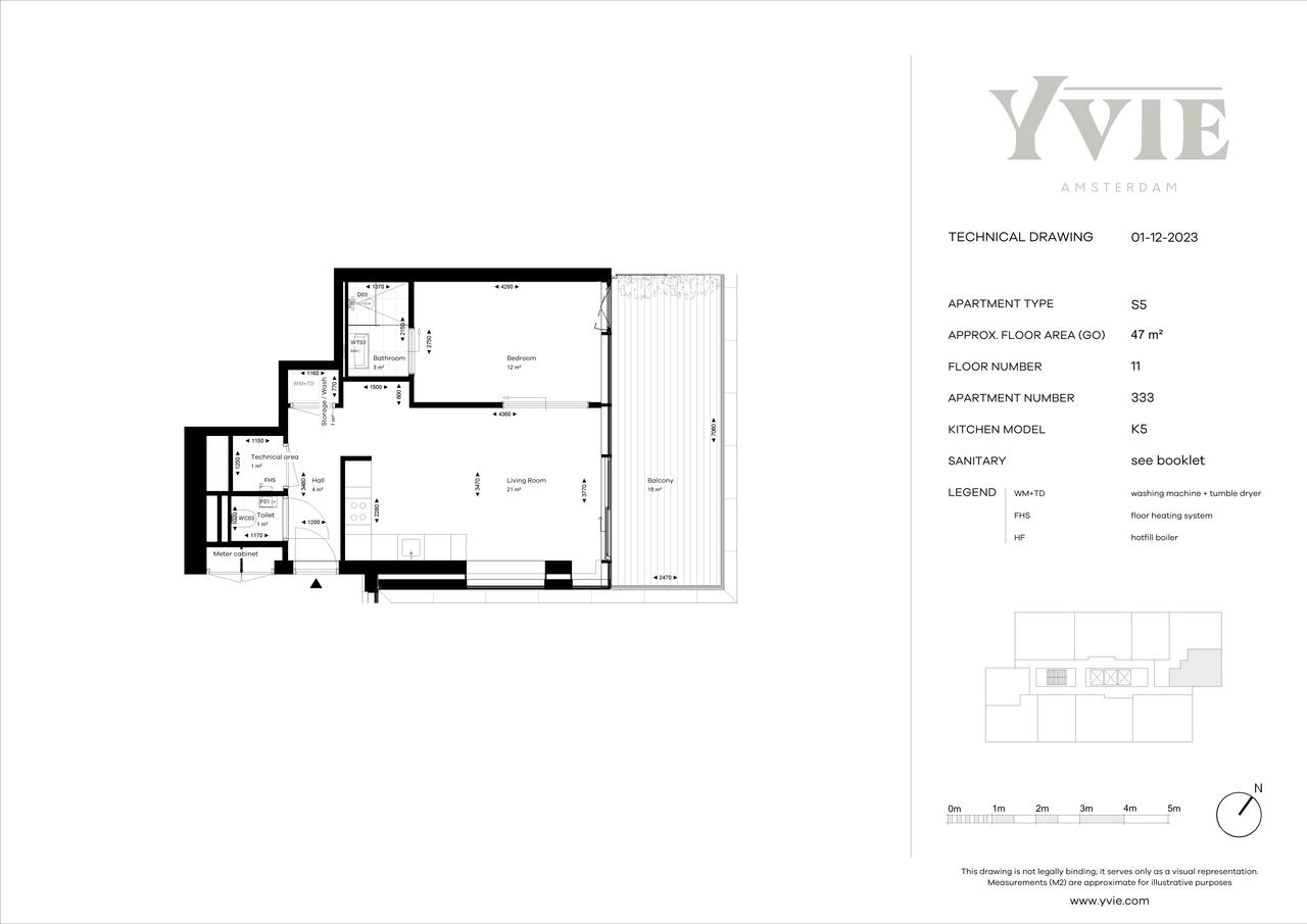 Licht 2-kamerappartement met balkon en parkeerplek - Afbeelding 9