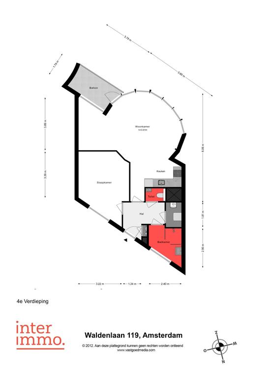 Licht 2-kamerappartement met balkon in Oostpoort - Afbeelding 23