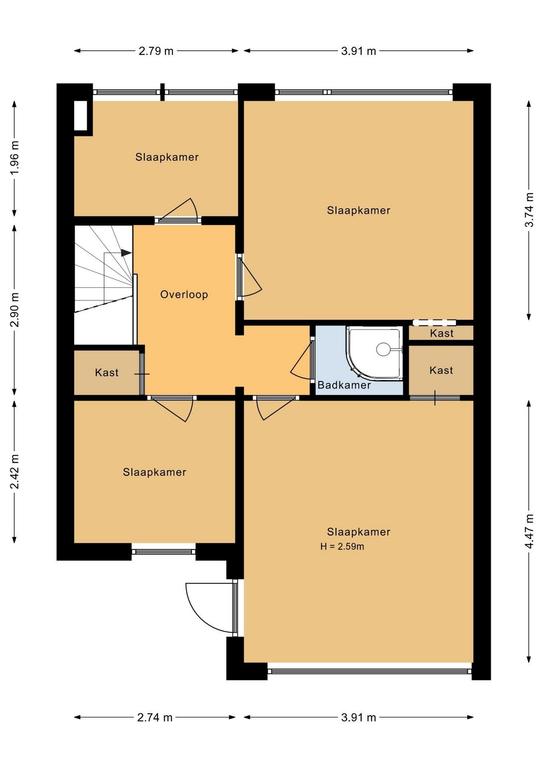 Maisonnette met 4 slaapkamers bij station - Afbeelding 12