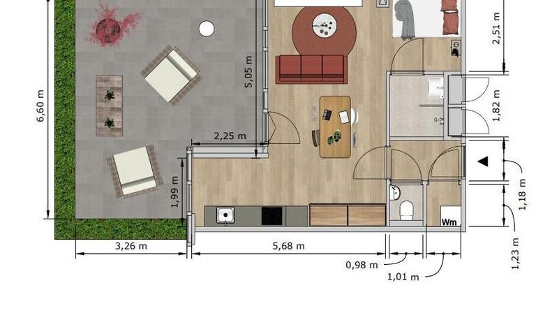 Studio met terras en parkeren in Woensel-West - Afbeelding 9