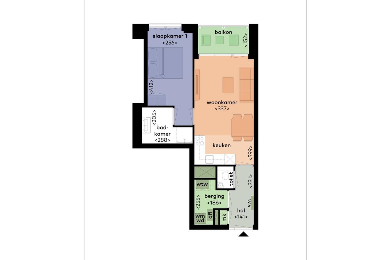Nieuw 2-kamerappartement met balkon - Afbeelding 12