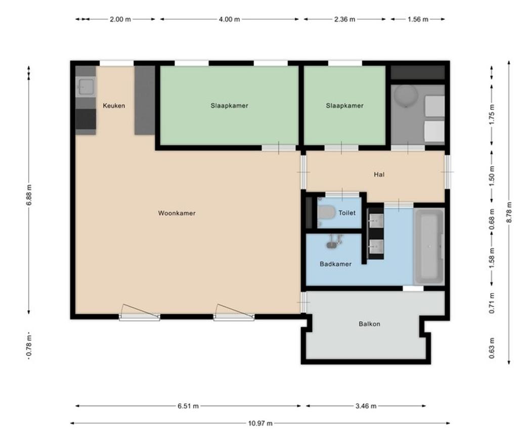 Gemeubileerd 3-kamerappartement met balkon - Afbeelding 16