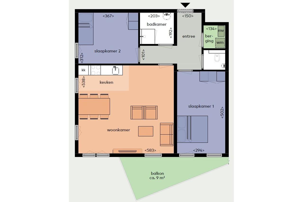 3-kamer appartement met balkon op zuid - Afbeelding 23