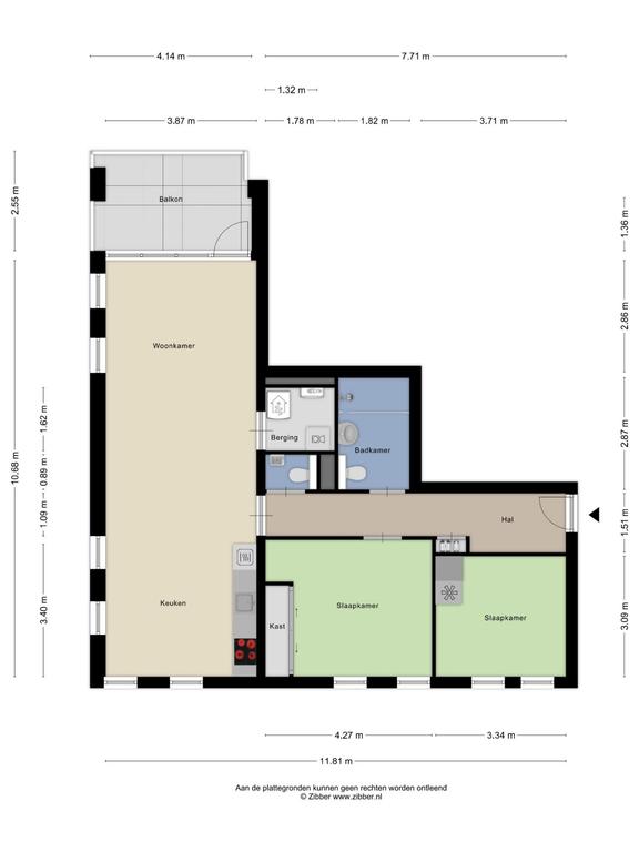 89 m², twee slaapkamers en zuidbalkon - Afbeelding 25