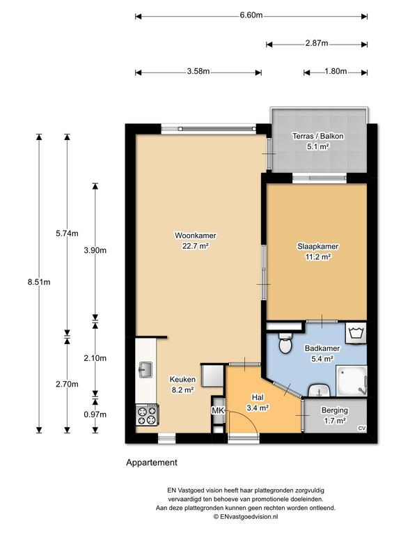 Gelijkvloers 55+ appartement met terras - Afbeelding 18