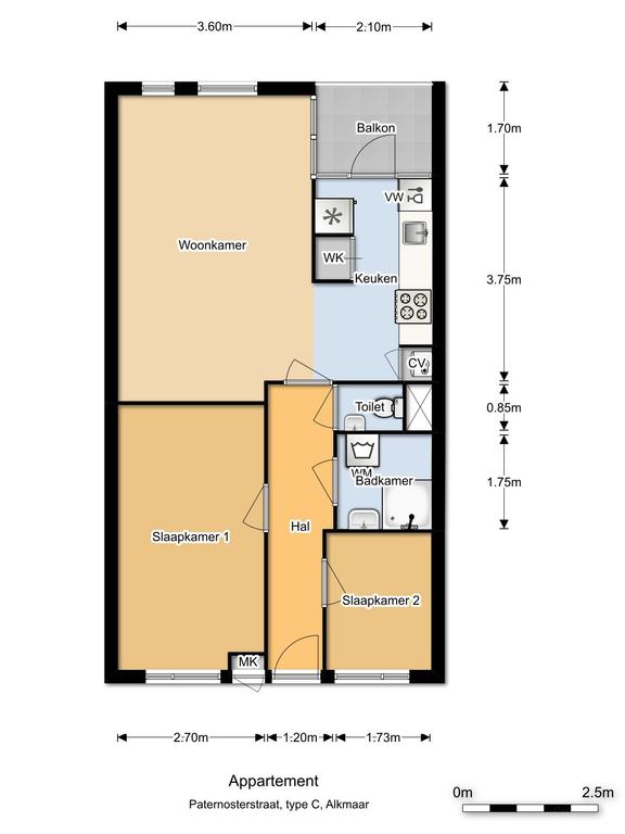 Balkon en twee kamers in hartje Alkmaar - Afbeelding 11