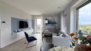 68 m² met balkon en twee slaapkamers