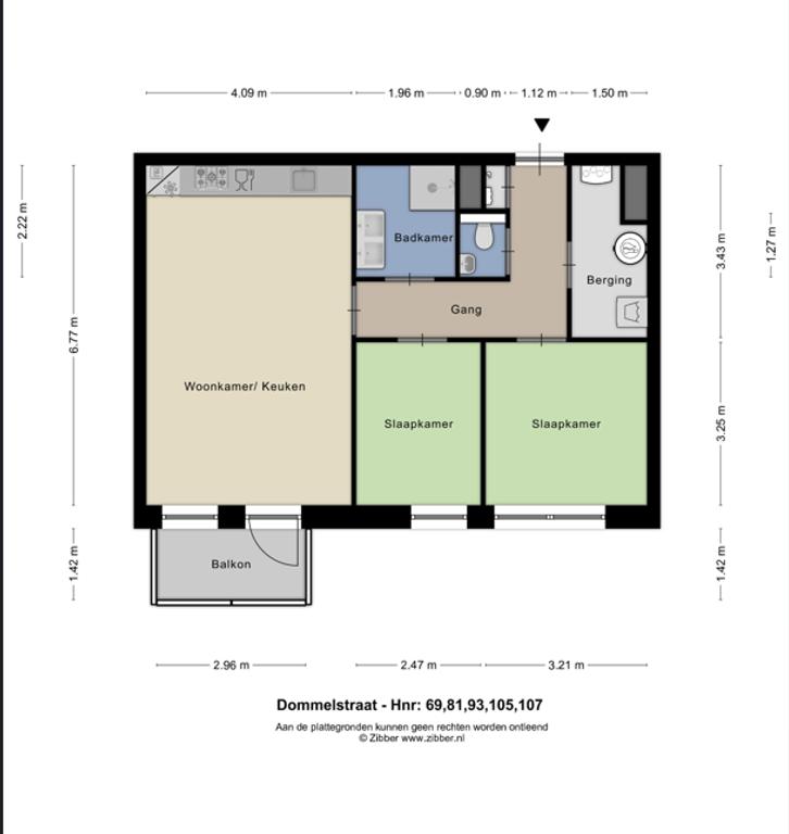68 m² met balkon en twee slaapkamers - Afbeelding 8