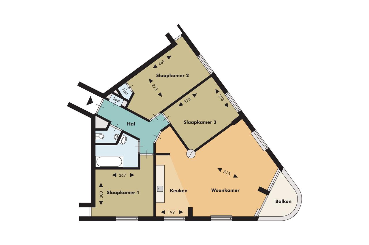 88 m² met twee slaapkamers en balkon - Afbeelding 5
