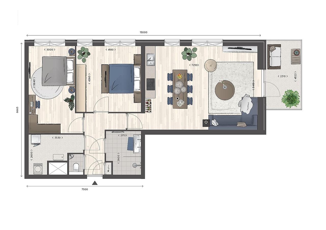 99 m² wonen met terras en energielabel A - Afbeelding 4