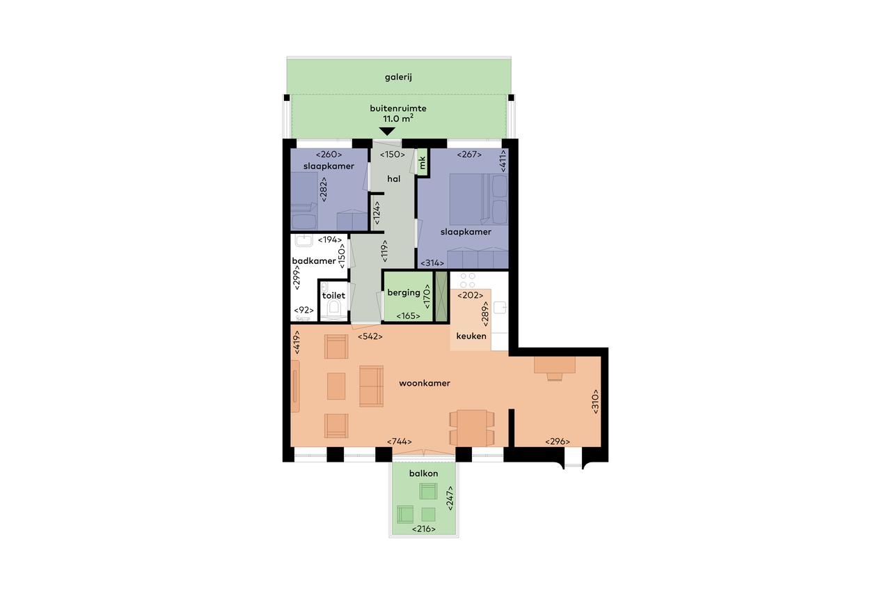Gasloos 3-kamerappartement met balkon - Afbeelding 5