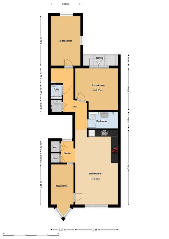 82 m² and Three Bedrooms in De Pijp - Image 27