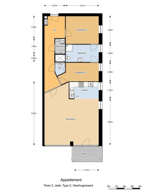 105 m² huurappartement met balkon - Afbeelding 21