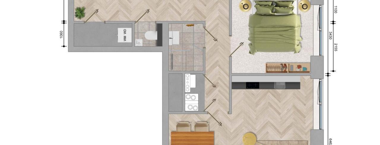 69 m² apartment with balcony and terrace - Image 20