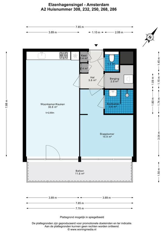 Modern apartment with spacious balcony in Noord - Image 10