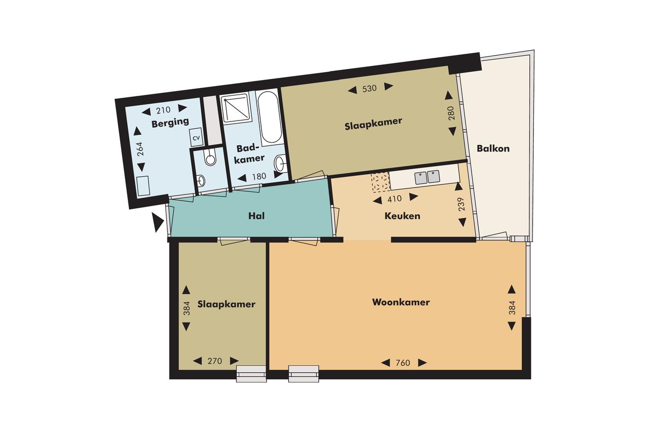 86 m² met twee slaapkamers en balkon - Afbeelding 5