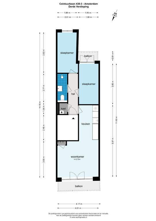 Two-Bedroom Apartment with Two Balconies in De Pijp - Image 14