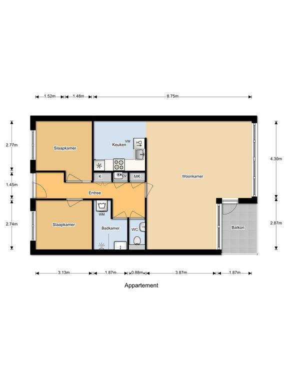 Licht 81m² appartement met balkon op het zuiden - Afbeelding 22