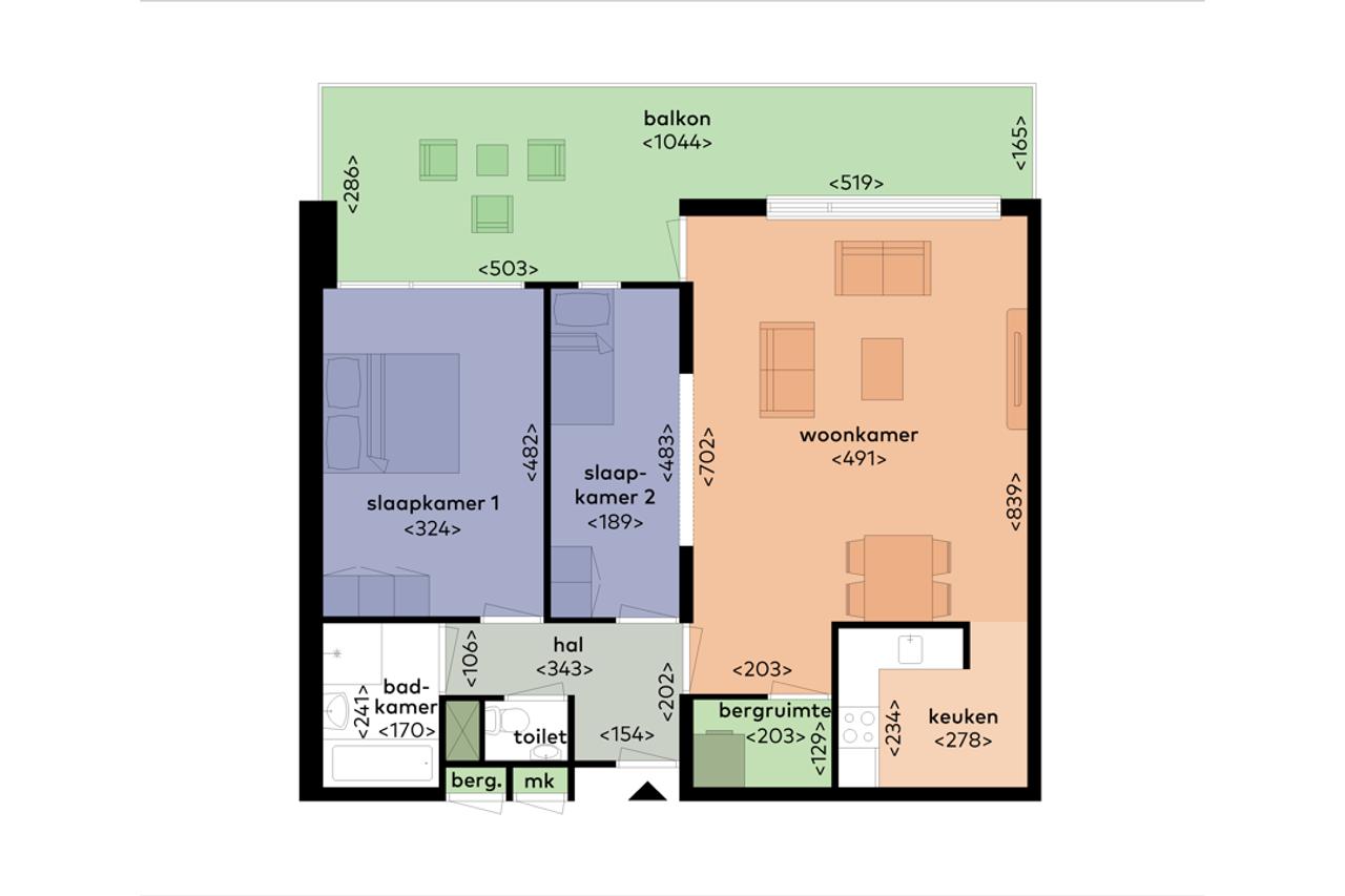 79 m² appartement met loggia in Tilburg - Afbeelding 2