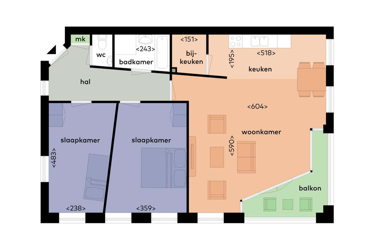 89 m² appartement met balkon in Westwijk - Afbeelding 5