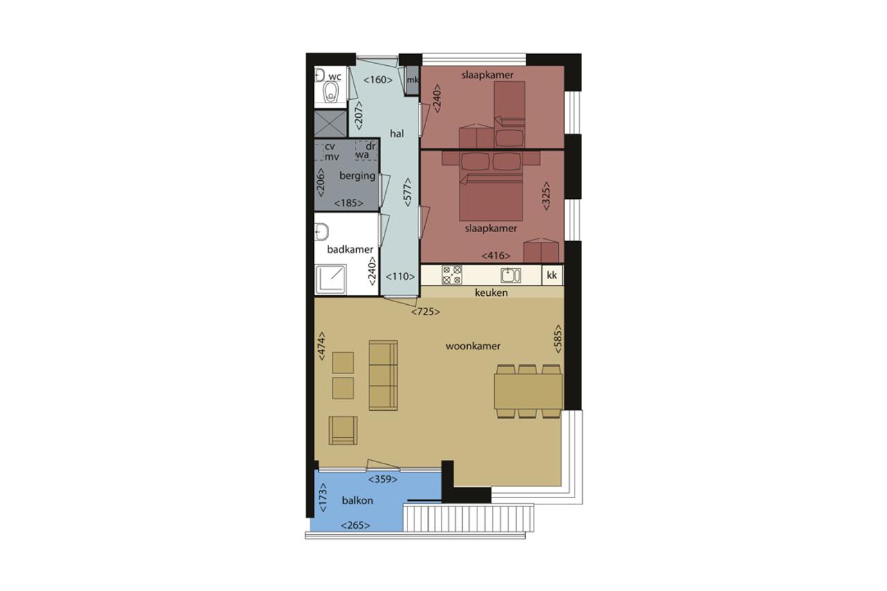 87 m² appartement met balkon in Elzenhagen - Afbeelding 17
