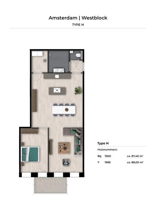 87 m² apartment with balcony in Sloterdijk - Image 15