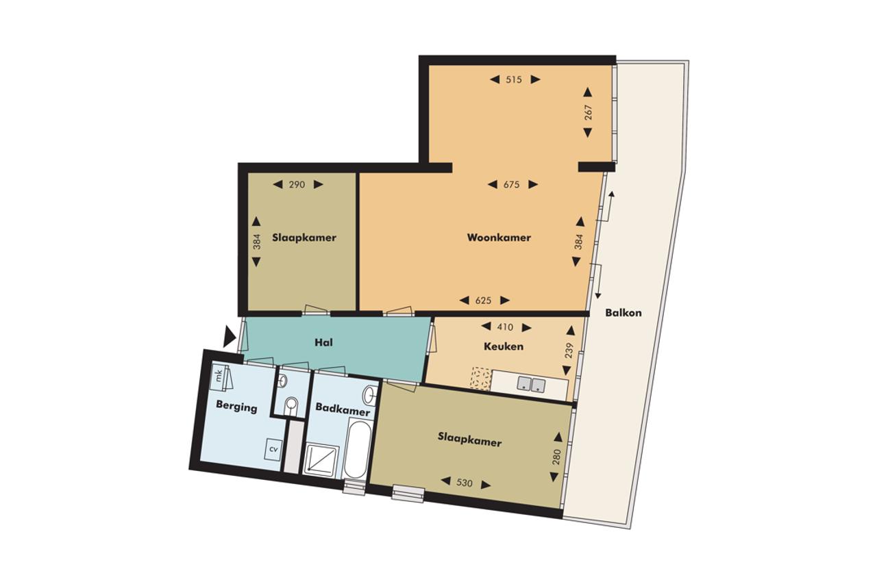 97 m² appartement met breed balkon - Afbeelding 5