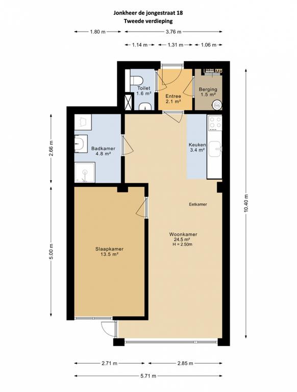 Centraal 2-kamerappartement met terras - Afbeelding 11