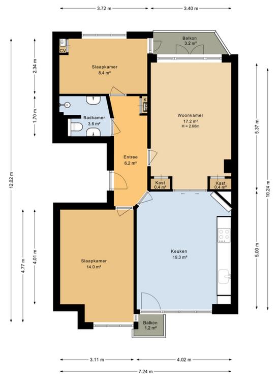 73 m² appartement met balkon in Stadionbuurt - Afbeelding 13