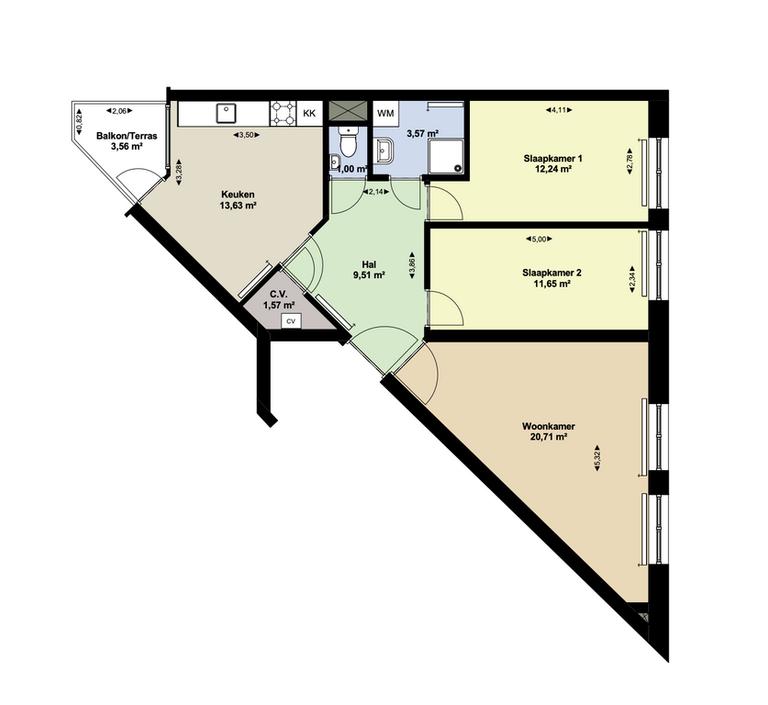 91 m² appartement met terras in Amsterdam - Afbeelding 19