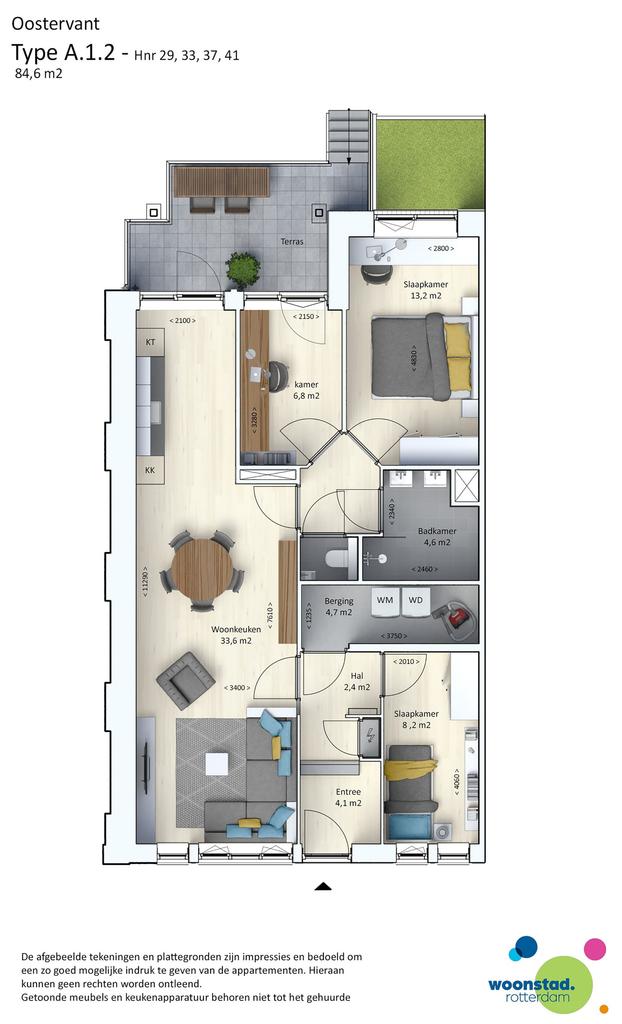 85 m² appartement met 3 slaapkamers - Afbeelding 3