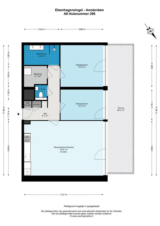 83 m² appartement met groot balkon - Afbeelding 15