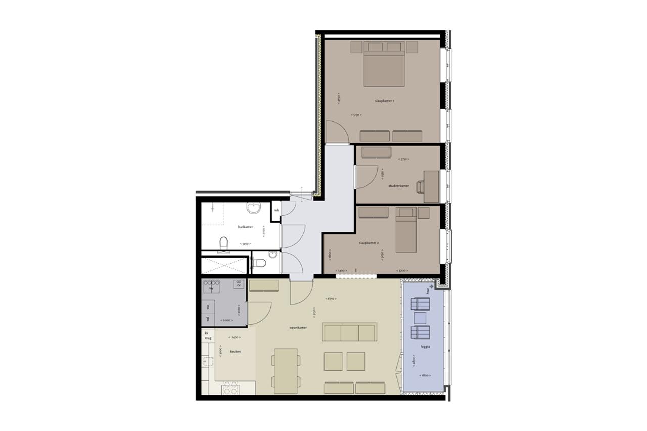 114 m² apartment with west-facing balcony - Image 5
