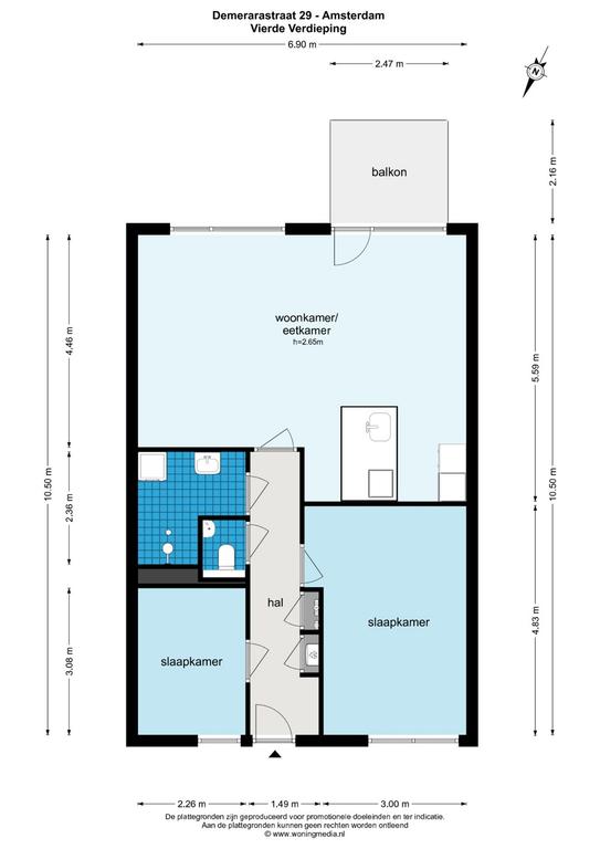 75 m² met zonnig balkon in Bijlmer Centrum - Afbeelding 25