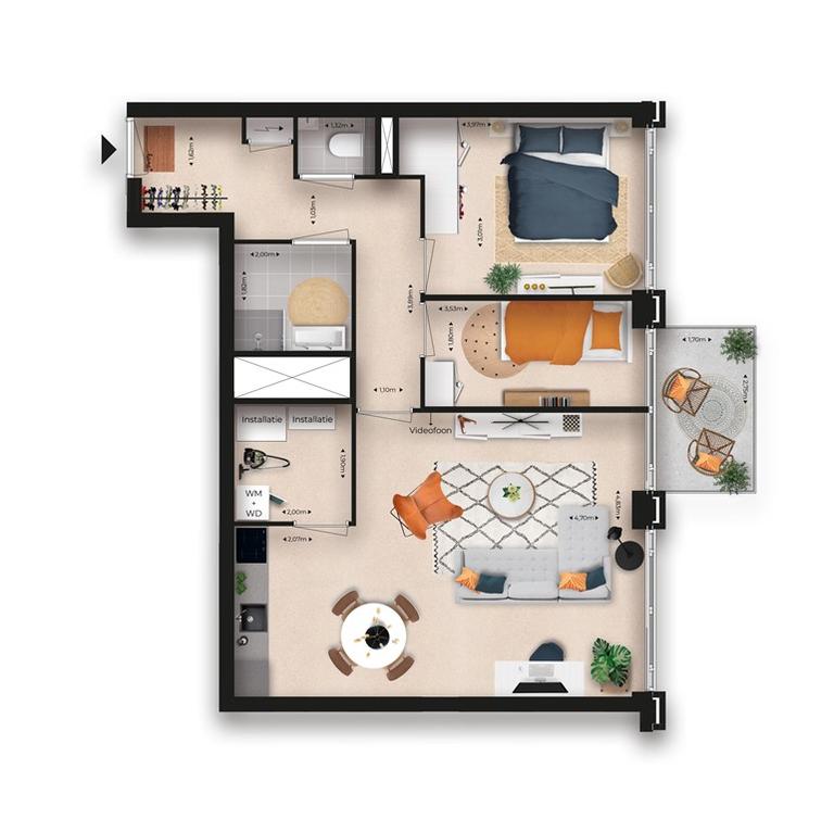 New 2-Bedroom Apartment Near Station - Image 14